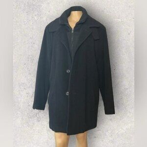 Calvin Klein Men's 42R Wool Blend Coat – Classic Black